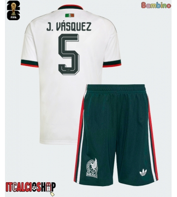 Messico Johan Vasquez #5 Seconda Maglia Bambino Mondiali 2026 Manica Corta (+ Pantaloni corti)